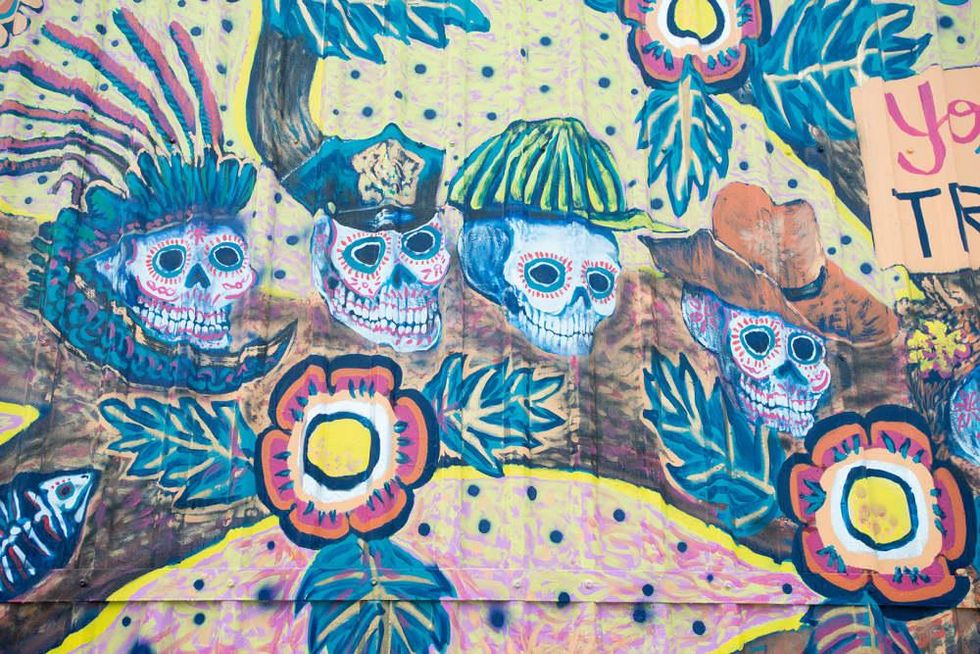 Muertos Mural Skulls