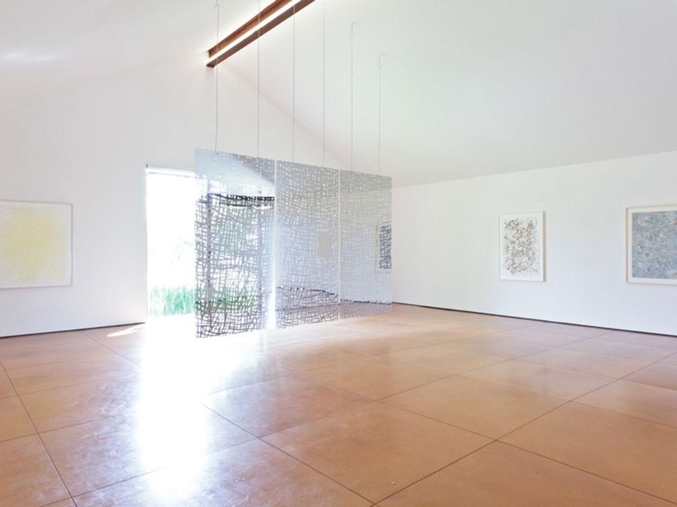 Nancy Art Doesn't Lie April 2013 Mark Fox Triptych 2008 stainless steel 94 by 140 inches