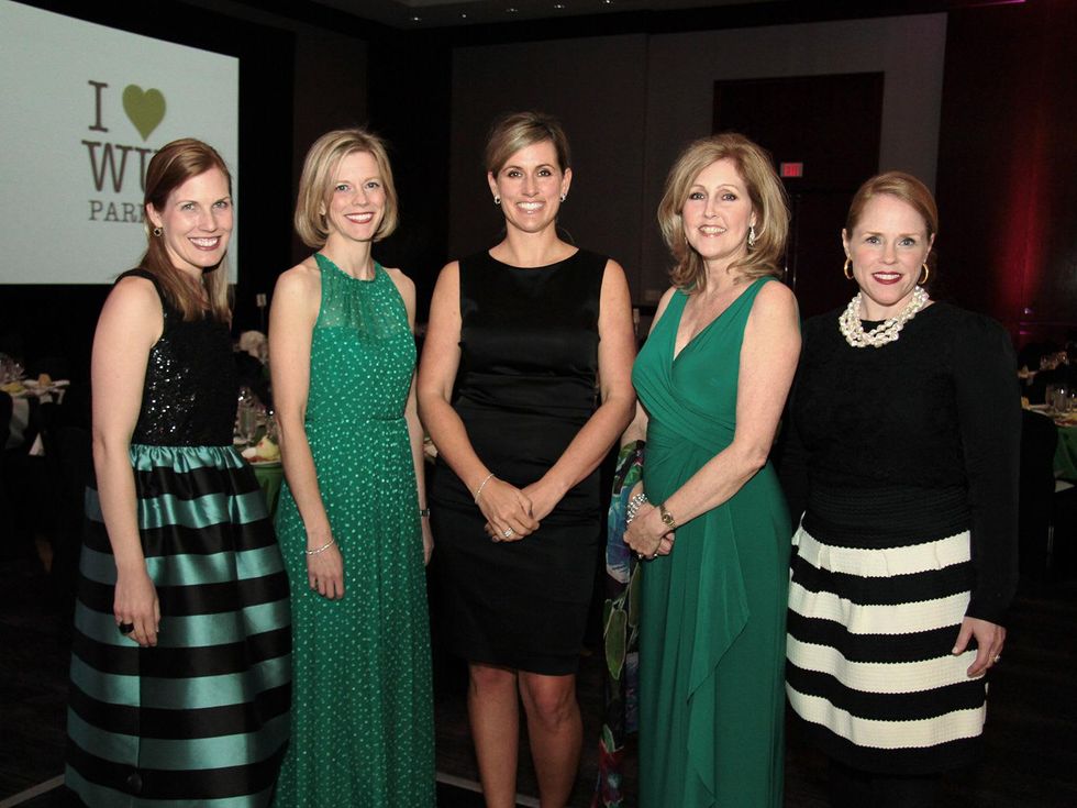 Nancy Kate Prescott, from left, Megan Morris, Amanda McGee, Donna LaMond and Kara Sanders at West University Park Lovers Ball February 2014