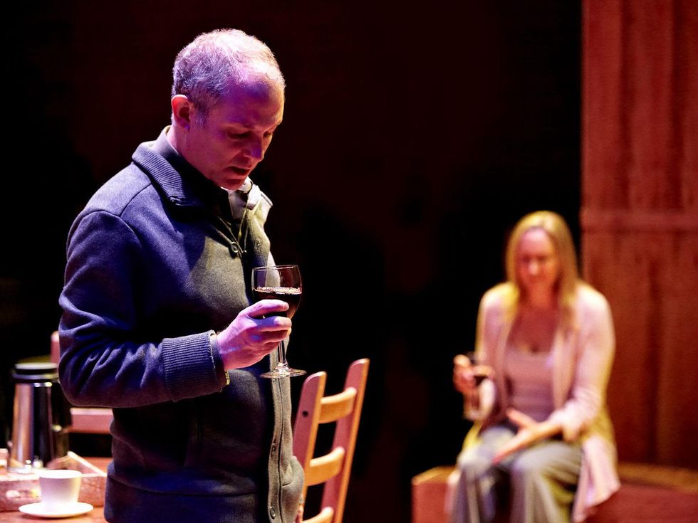 Nancy, life in the middle, February 2013, Philip Lehl and Kim Tobin in Stark Naked Theatre's production of Dinner With Friends