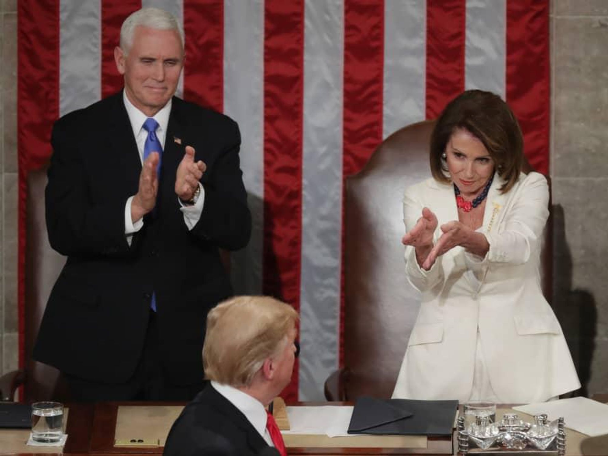 Nancy Pelosi state of the union clap mariquita masterson necklace houston