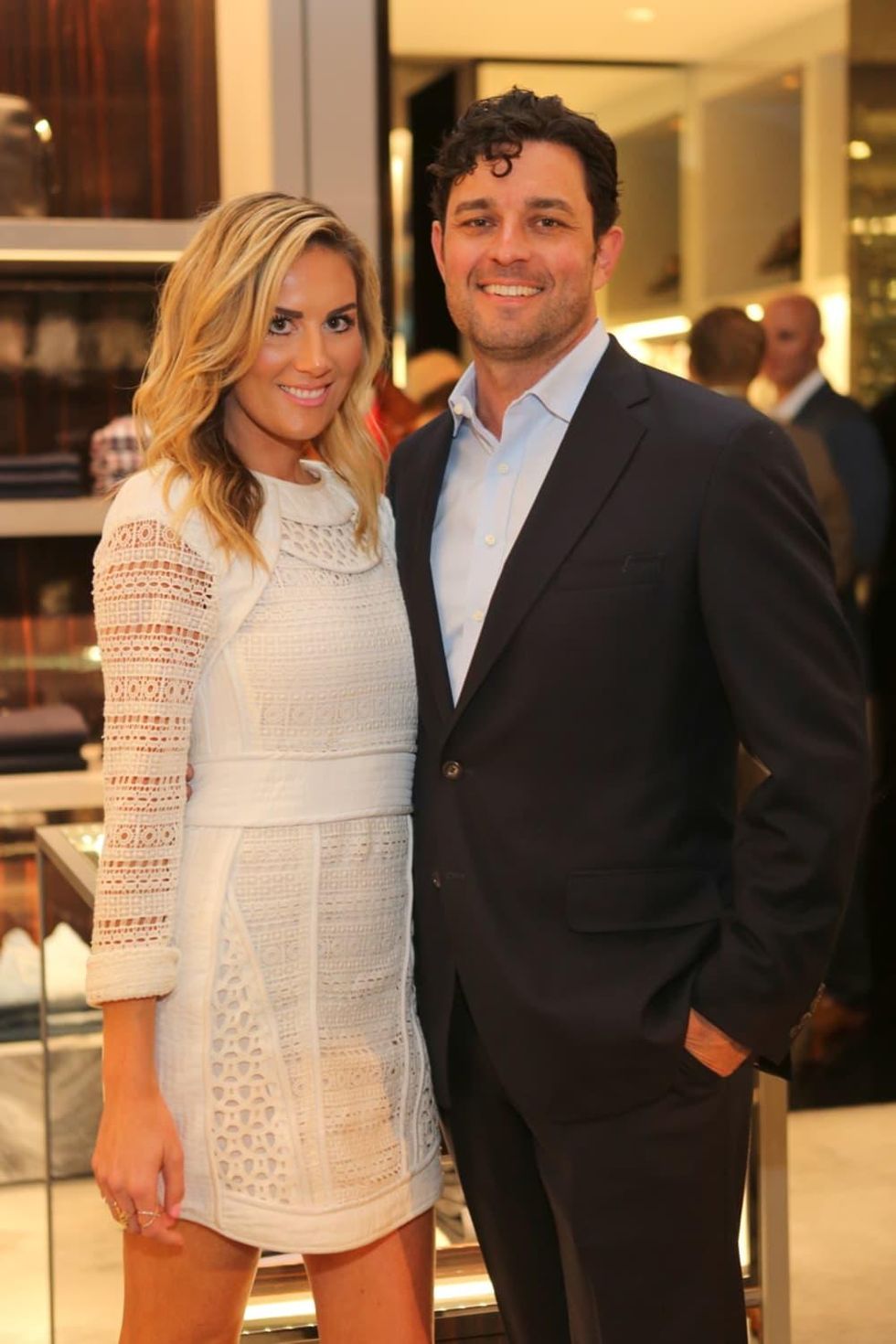 Natalie Corace and Dr. John Papadopoulos at Blue Cure party at Tom Ford