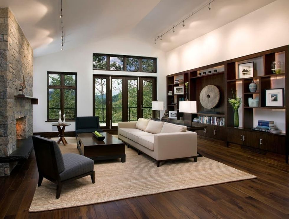 Natural rug in living room