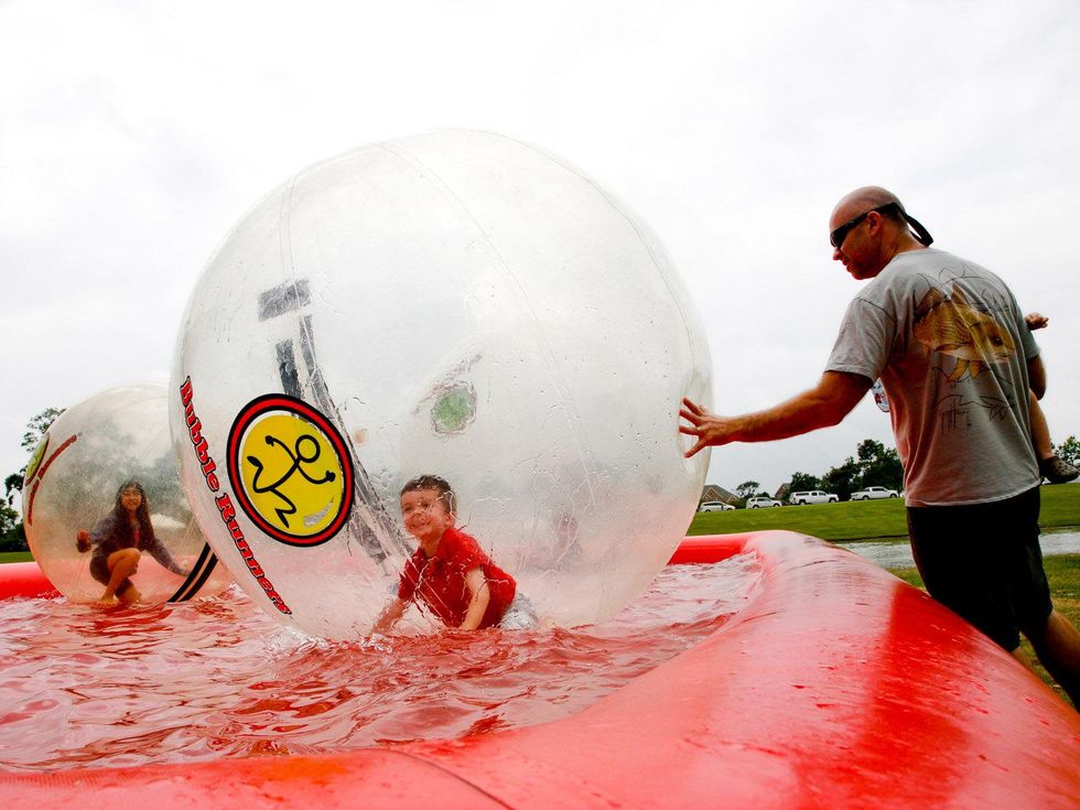 Nature Fest in Bridgeland May 2013 bubble runner