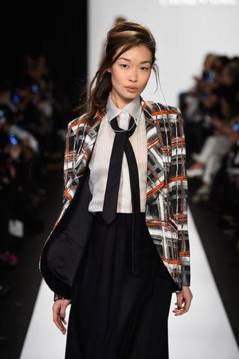 Naughty school girl look from Carmen Marc Valvo fall 2015 collection