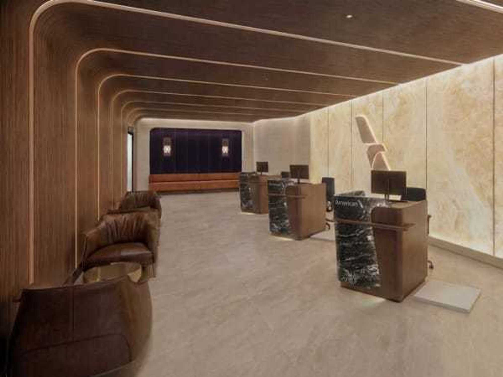 New American Airlines Flagship check-in area at DFW International Airport
