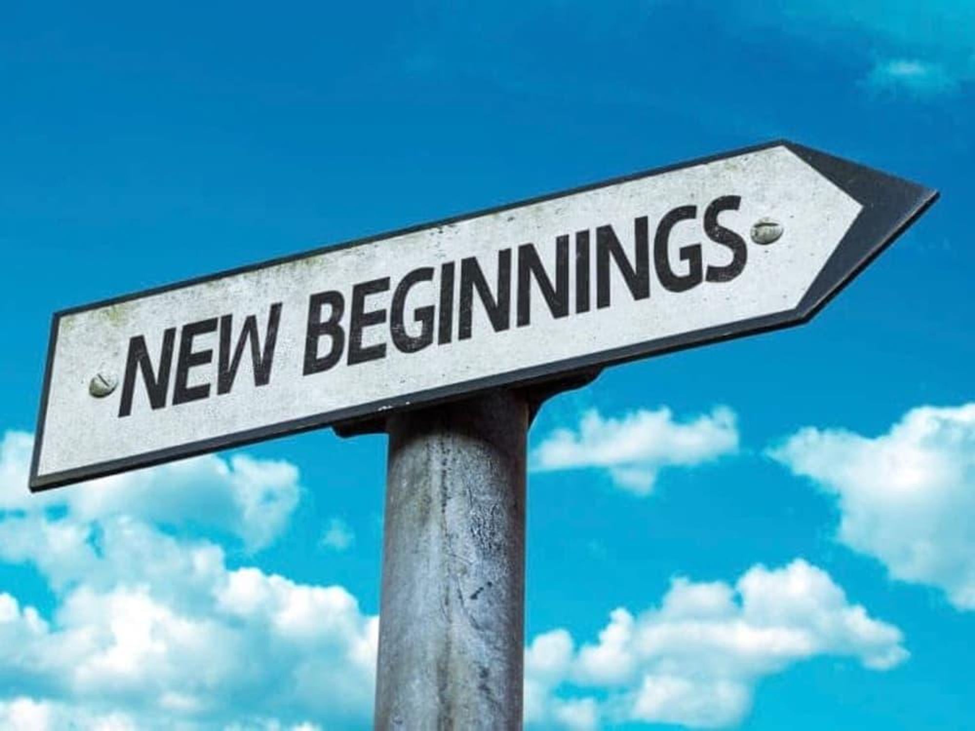 New beginnings sobriety sign