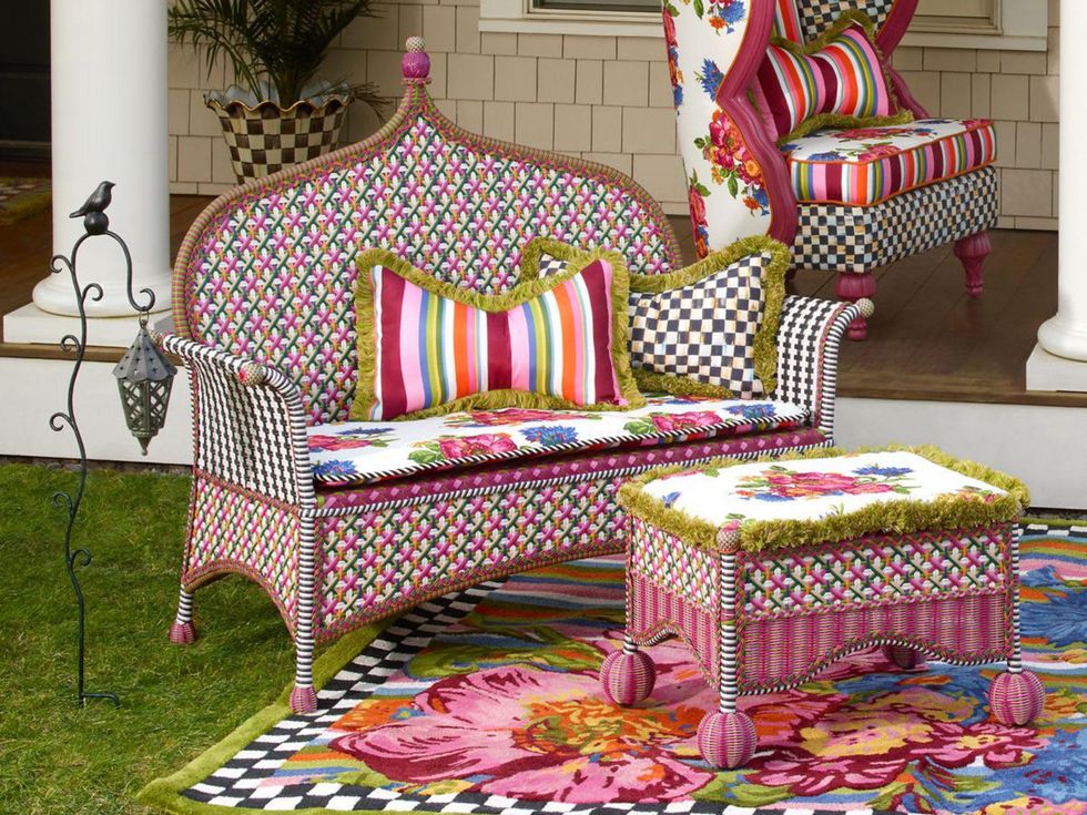 new for spring gardens MacKenzie-Childs March 2015 Flower Market Outdoor Bench