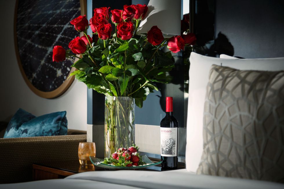 New Year's Eve parties December 2013 Royal Sonesta Houston guestroom romance