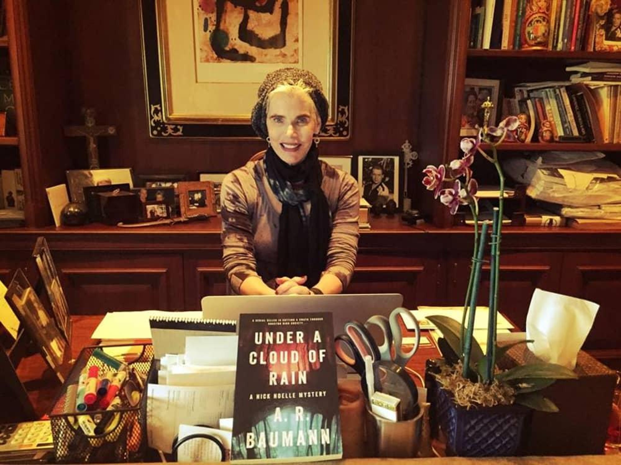 News, Alison Baumann with book, Jan. 2016