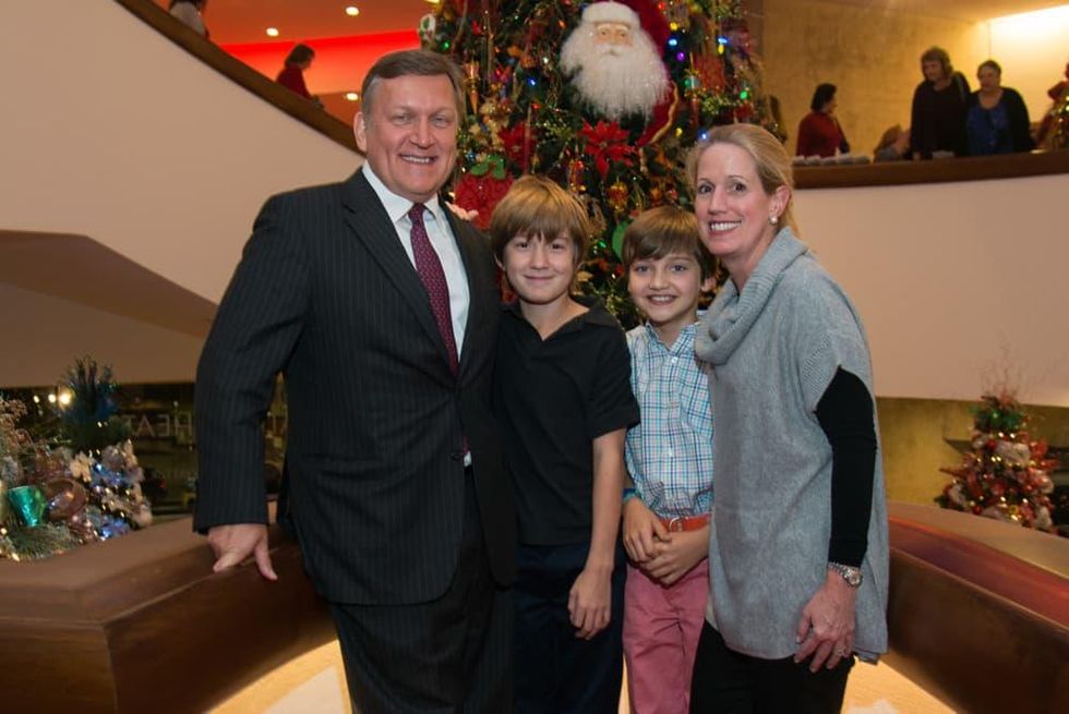 News, Alley Theatre Christmas Tree party, Nov. 2015, Peter Ragauss, Andrew Ragauss, Pete Curtis, Jennifer Smith