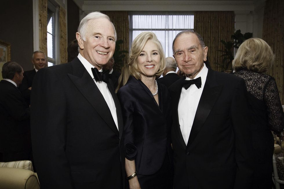 News, Baker Institute dinner, April 2015, James Baker, L.E. Simmons, Ginny Simmons,Ed Djerejian,