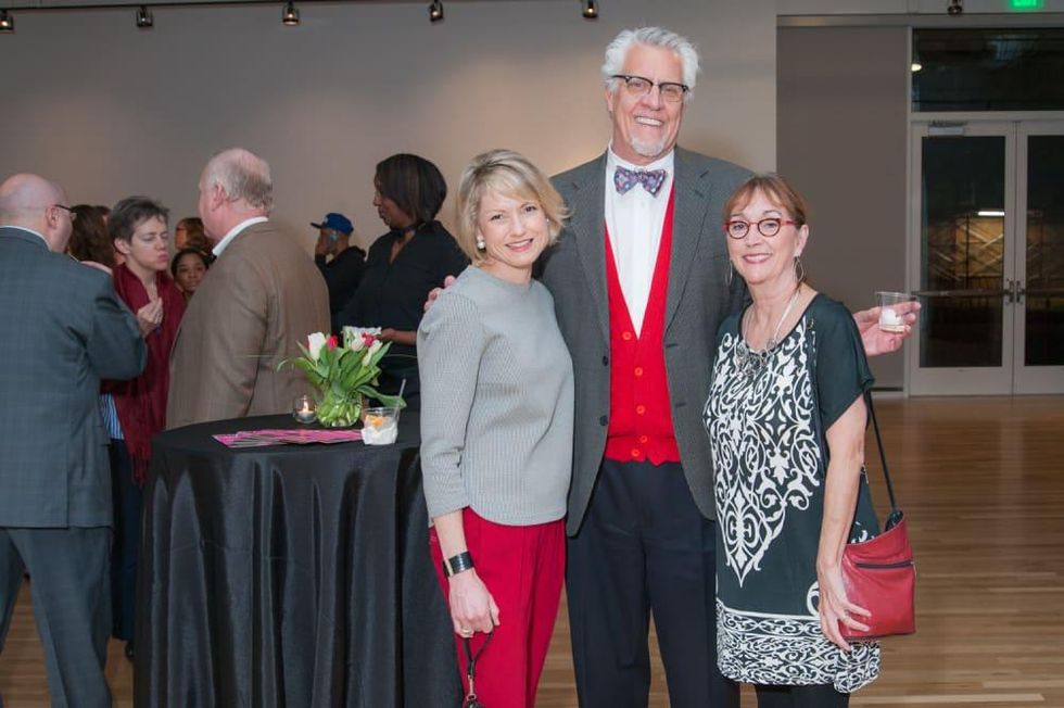 News, DiverseWorks MATCH party, Dec. 2015 Bridget Wade, Jim D'Imperio, Sandy D'Imperio