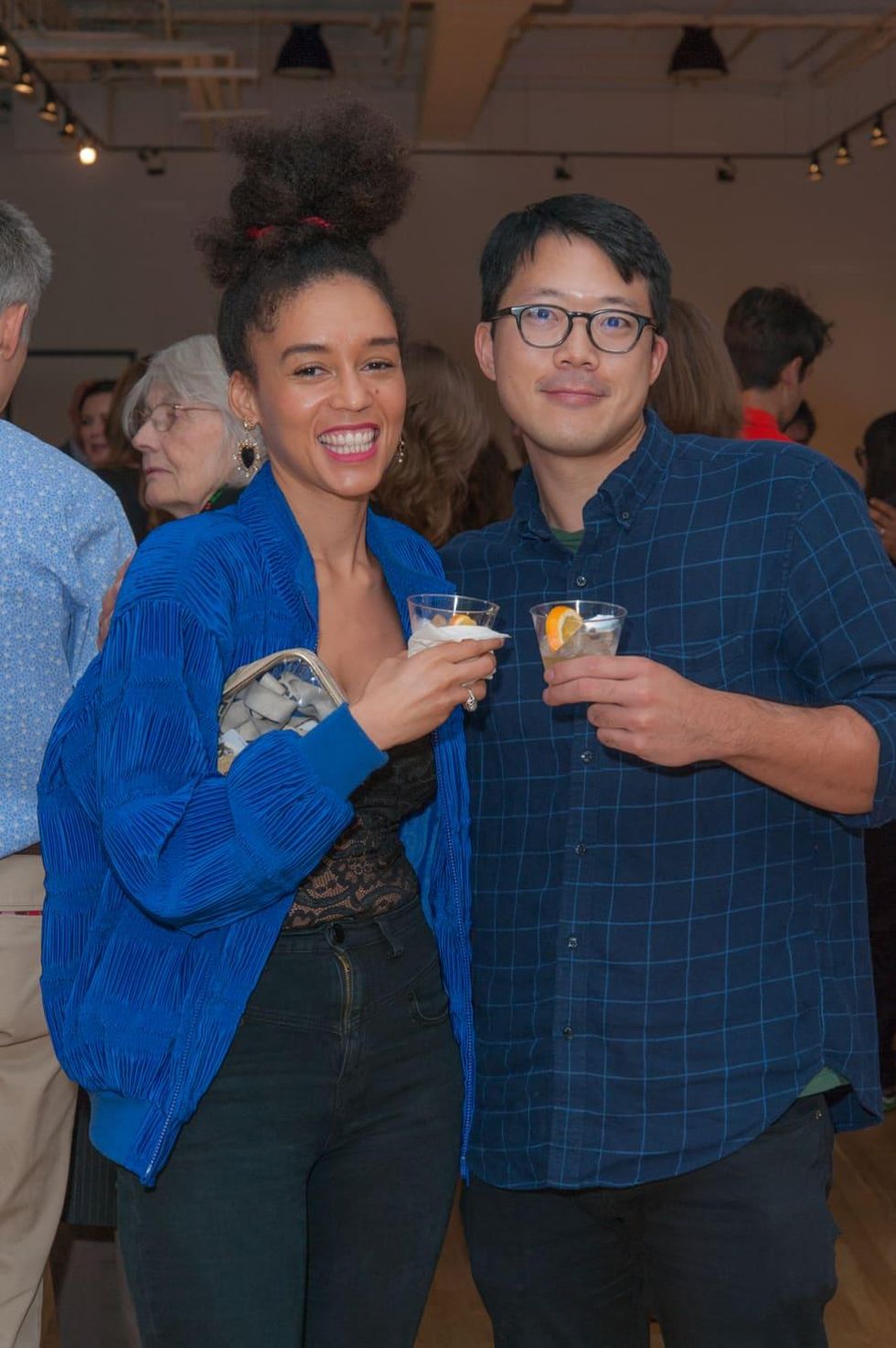 News, DiverseWorks MATCH party, Dec. 2015 Danielle Dean, Kenneth Tam