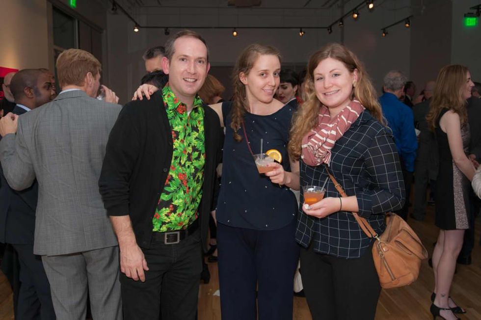 News, DiverseWorks MATCH party, Dec. 2015 Dennis Nance, Sarah Darro, Hayley McSwain