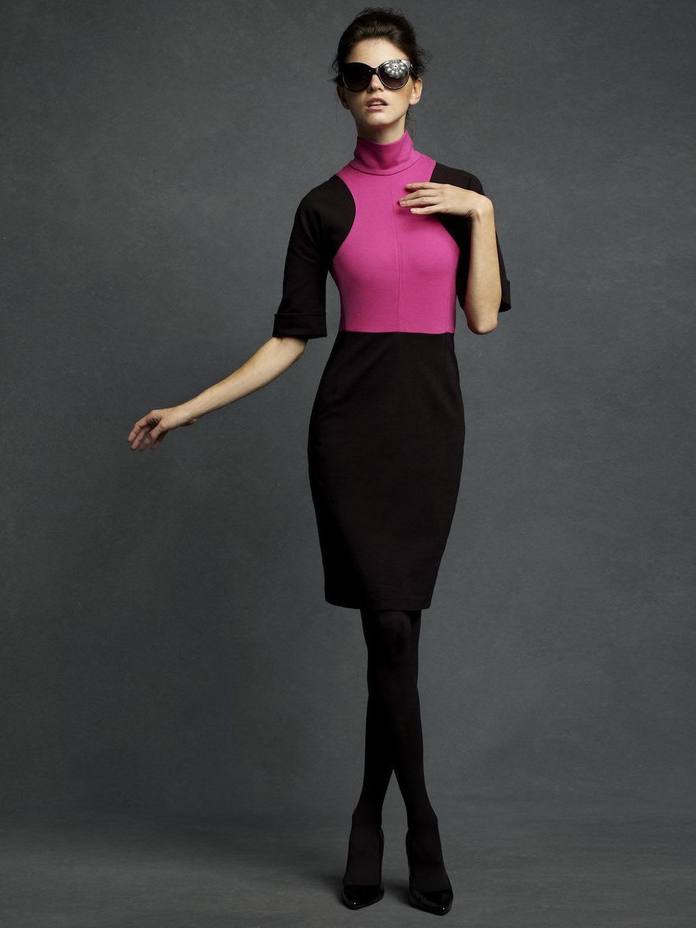 News_Karl Lagerfeld for Impulse only_at Macy's Blk and Fushia Dress_99