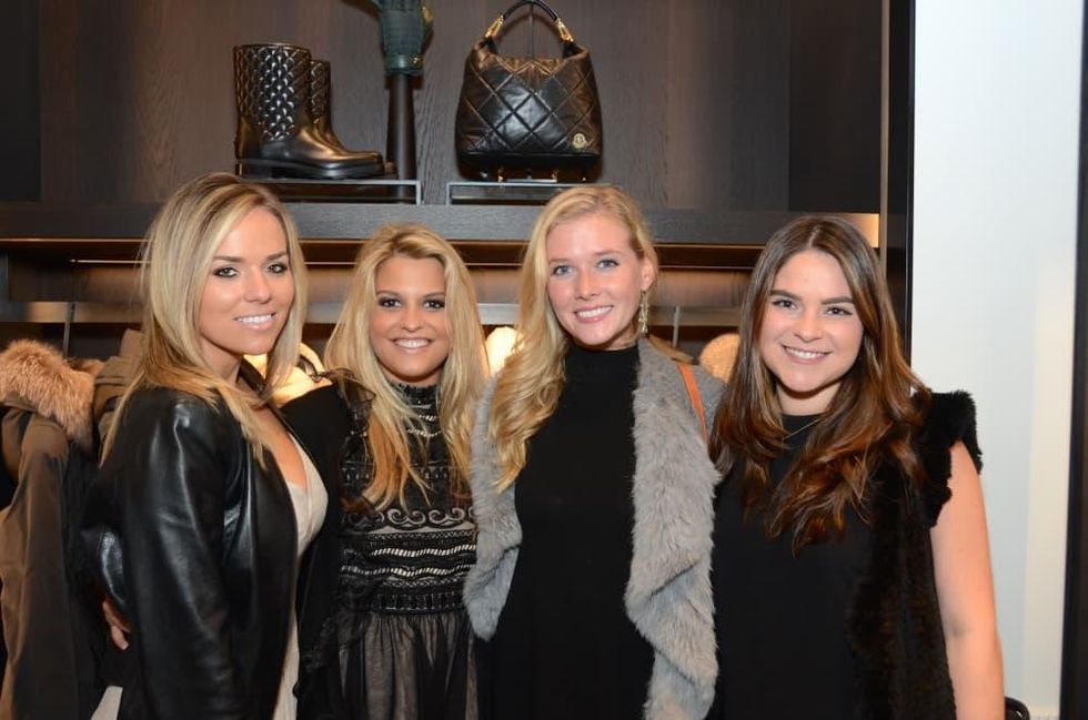 News, Moncler opening, Dec. 2015, Tessa Riley, Carson Brown, Farrell Lawo, Mary Ann Cuellar