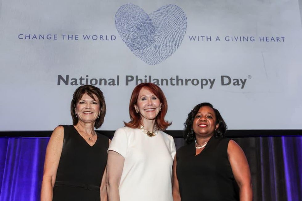 News, National Philanthropy Day Awards, Dec. 2015, Susan Coulter, Judy Howell, Carme Williams