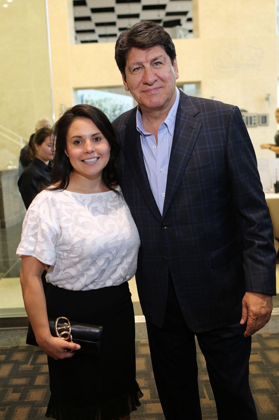 News, Shelby, Alley Theatre opening night dinner, August 2014, Leti Morales and Mike Loya