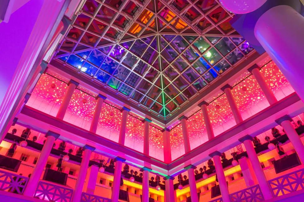 News, Shelby, Gerald Hines 90th birthday, Sept. 2015, atrium