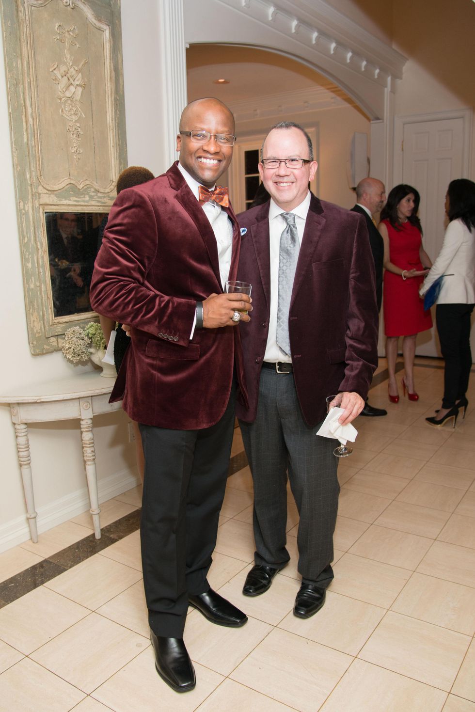 News, Shelby, Holiday Schmooze, Dec. 2014, Jai Daggett and Eric Martinez