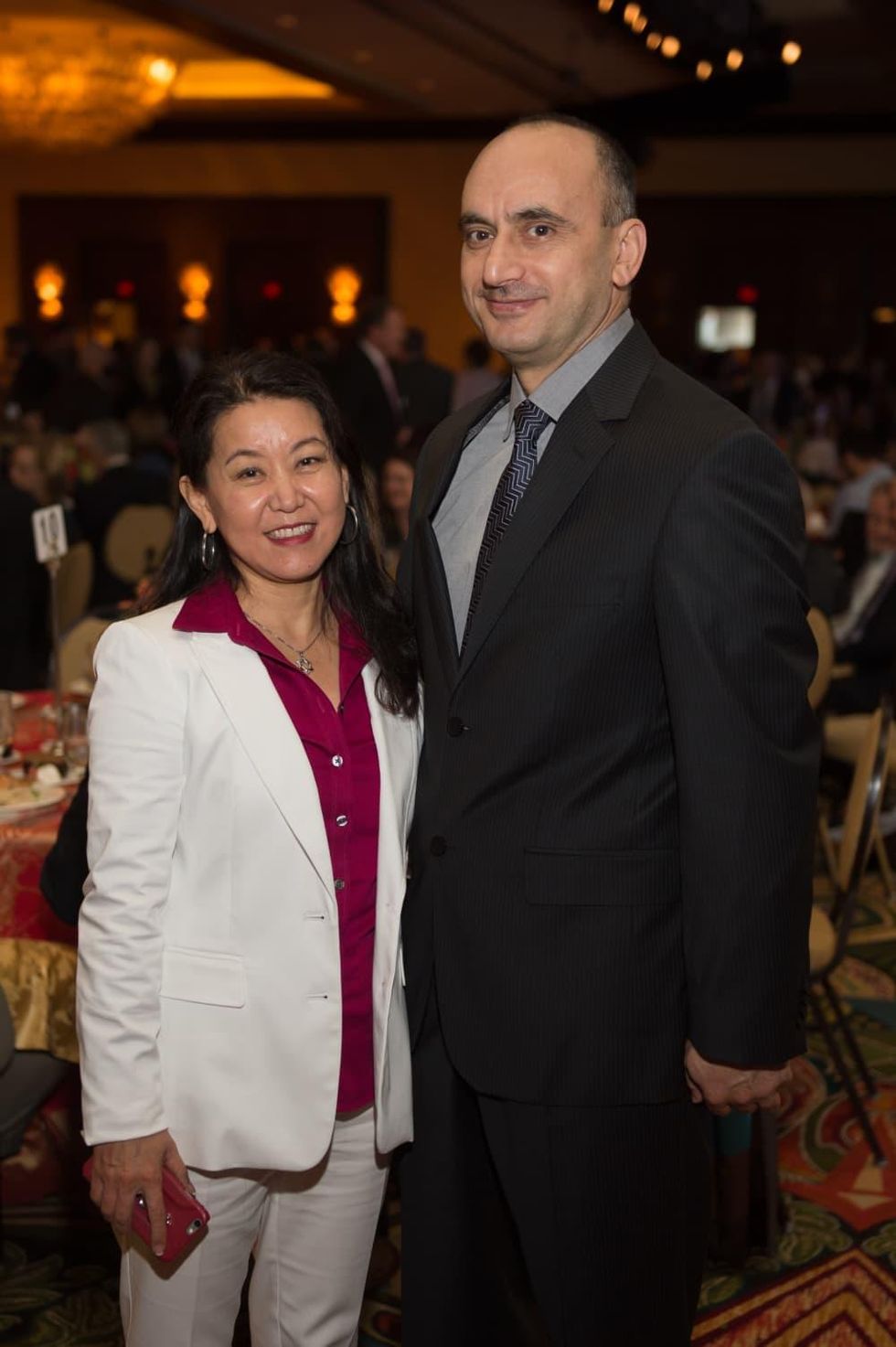 News, Shelby, Holocaust museum luncheon, Nov. 2015, Nancy Li, Dr. Soner Tarim