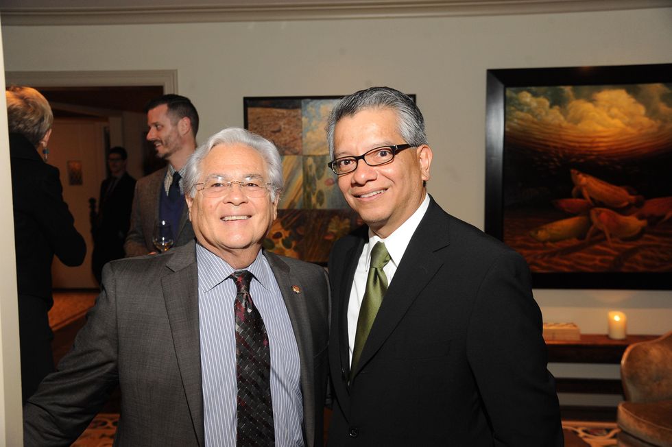 News, Shelby, Mayor Parker Award, Feb. 2015 Nicholas Kanellos, left, and David Ruiz
