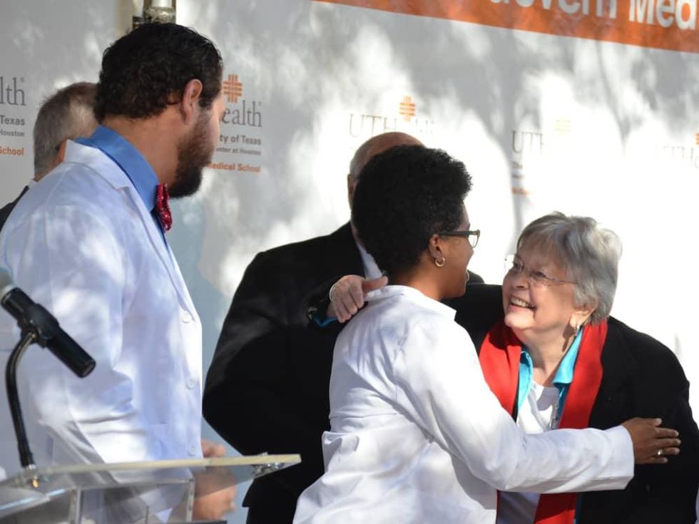 News, Shelby, McGovern Medical School unveiling, Nov. 2015, Matthew Forster, Esther Osuji, Kathrine McGovern