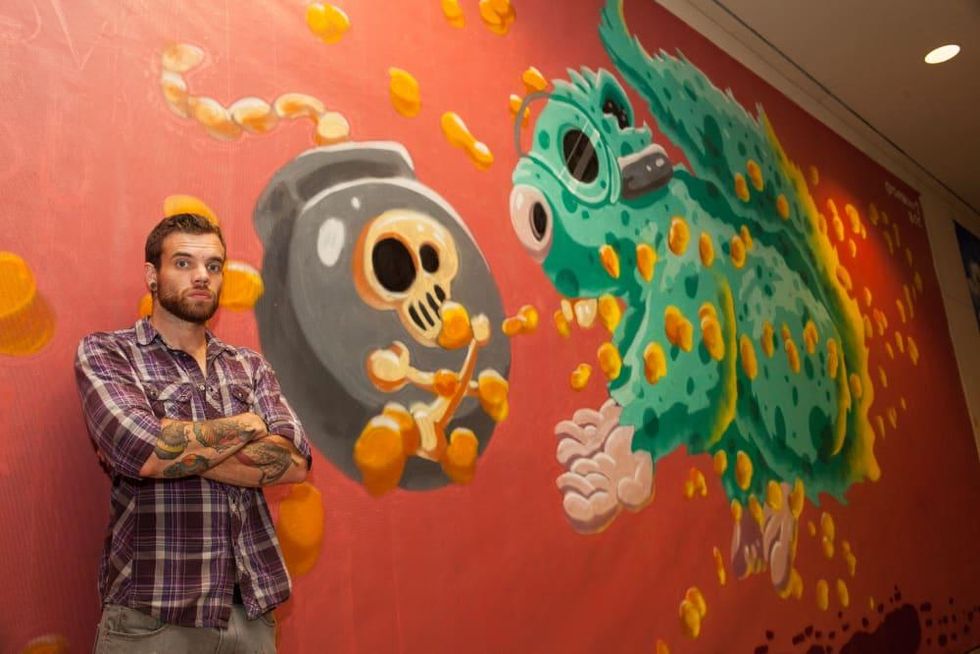 News, Shelby, Muir Gallery mural party, July 2015, Scott Tarbox