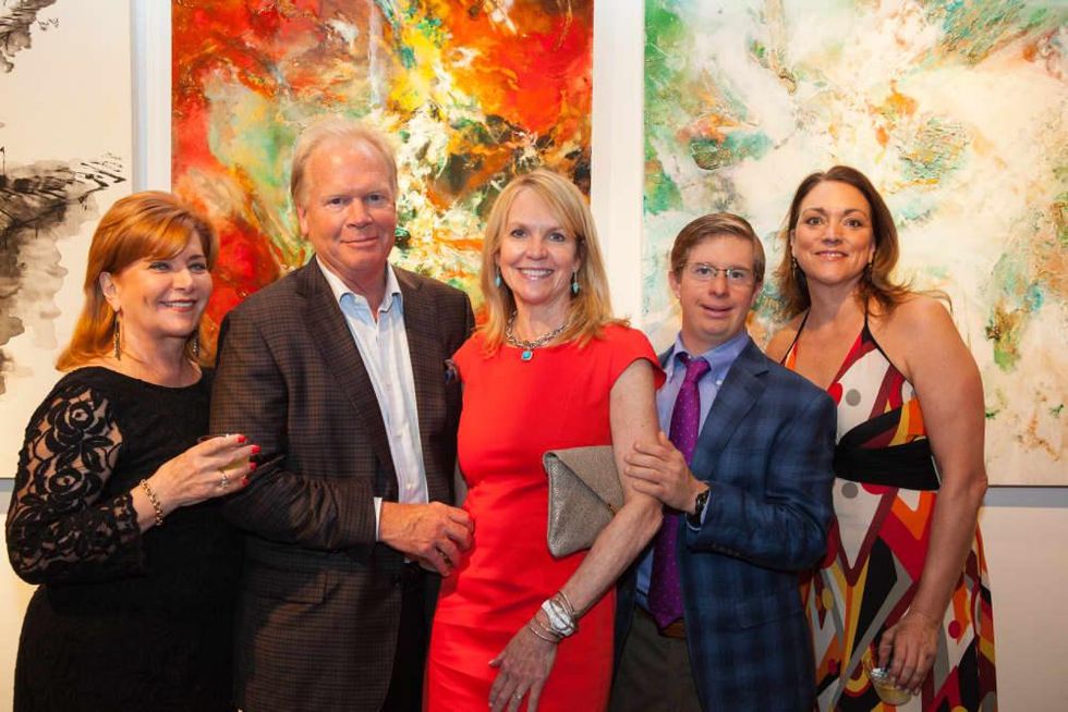 News, Shelby, Muir Gallery mural project party, July 2015, Candace Burns, Corky Hillhouse, Brenda Hillhouse, Austin Hanson, Laurie McNay