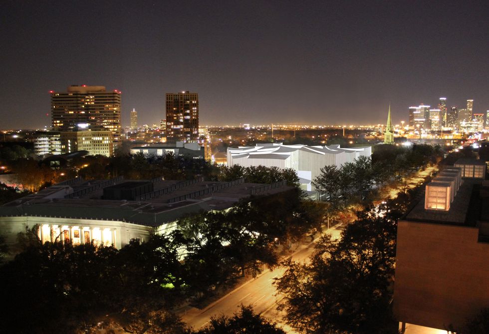 News, Shelby, Museum of Fine Arts, night view of Sarofim campusJanuary 2015