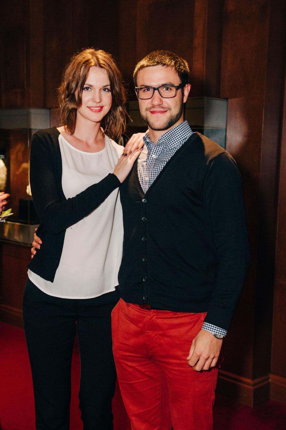 News, Shelby, Museum of Natural Science Catalyst party, Feb. 2015, Lena Kasic and Vladimir Kovalevsky