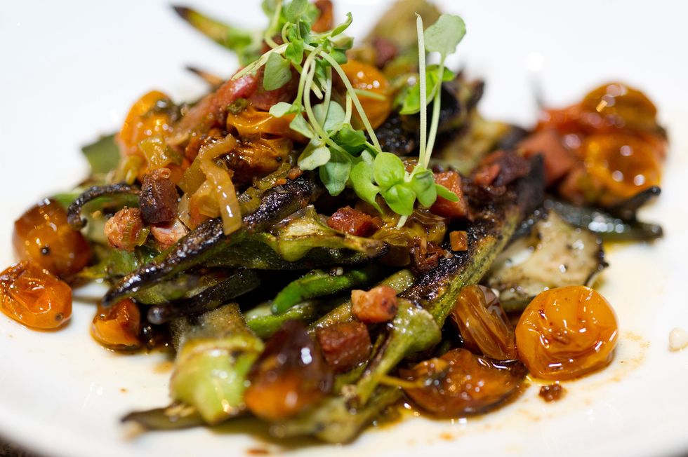 News, Shelby, Prohibition Supperclub, August 2014, Charred Okra Salad