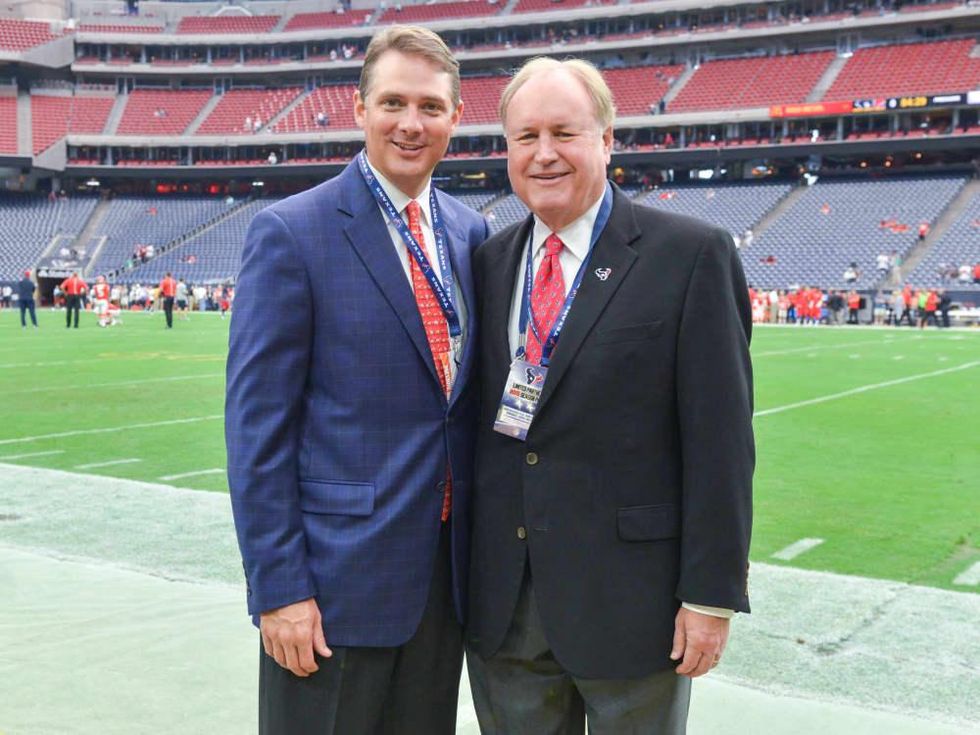 News, Shelby, Texans Owners suite, Sept. 2015, Langston Turner, Gary Petersen