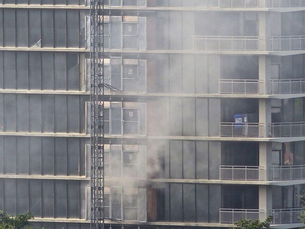 News, Shelby, The River Oaks on fire, July 2015