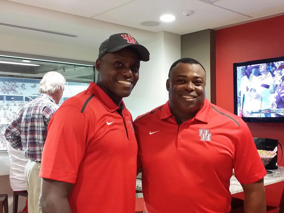 News, Shelby, UH Stadium Suite Life, Sept. 2014, Carl Lewis, Leroy Burrell