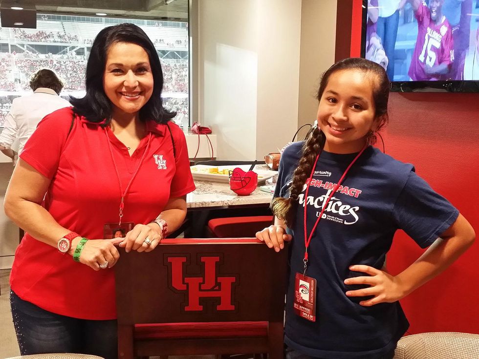 News, Shelby, UH Stadium Suite Life, Sept. 2014, Ken Bailey, Carole Bailey, Bess Wilson, Rob Wilson