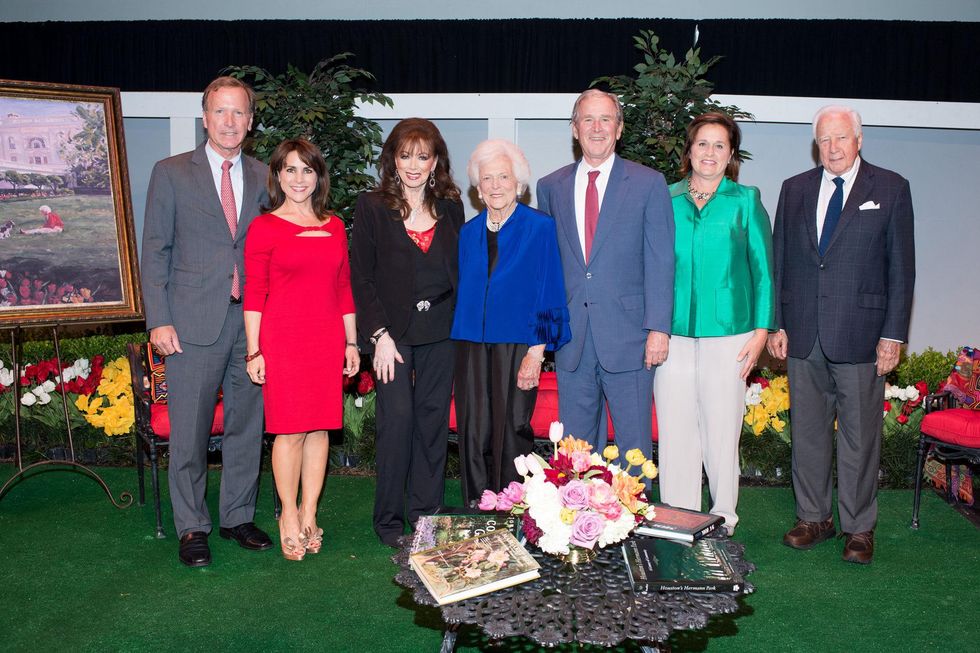 News, Tarra Gaines, Celebration of Reading, April 2015, Neil and Maria Bush; Jackie Collins; First Lady Barbara Bush; President George W. Bush; Doro Bush Koch; David McCullough