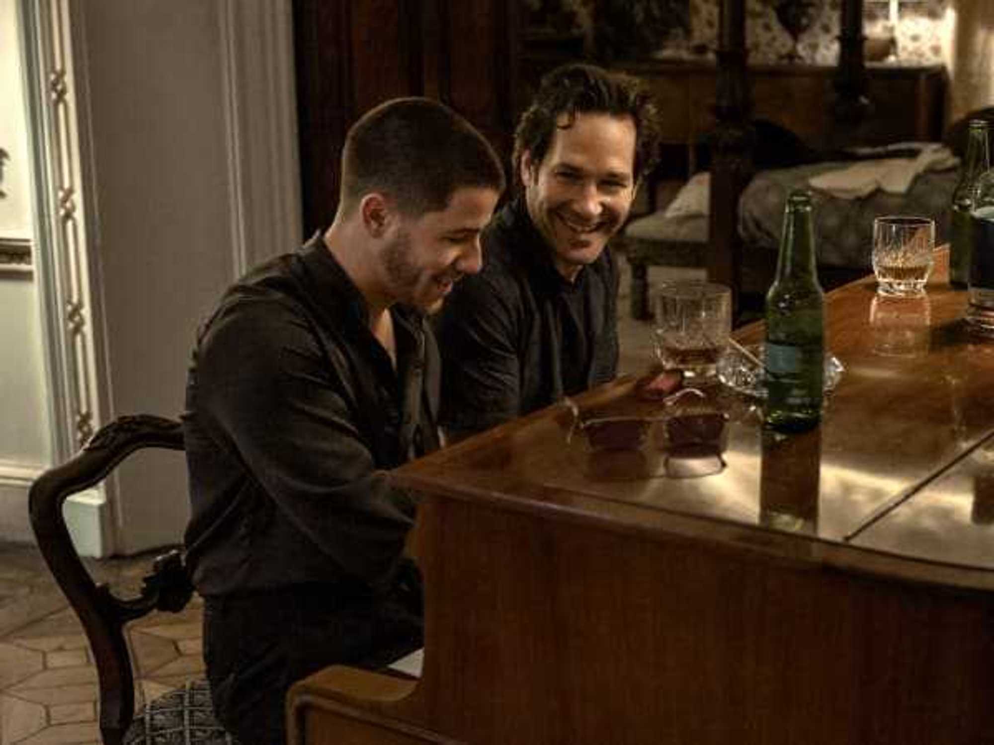 Nick Jonas and Paul Rudd in Power Ballad