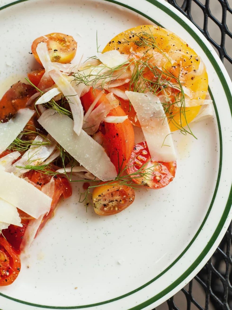 Night Heron heirloom tomato salad