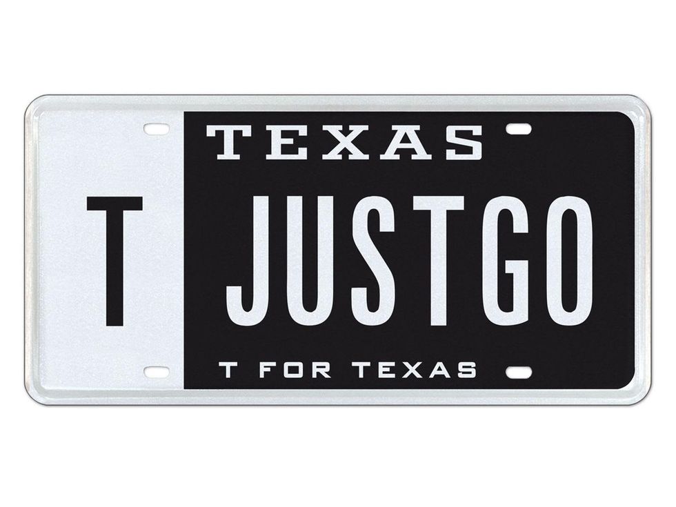 No. 3 top 10 Texas license plates 2013 T-Black-JUSTGO