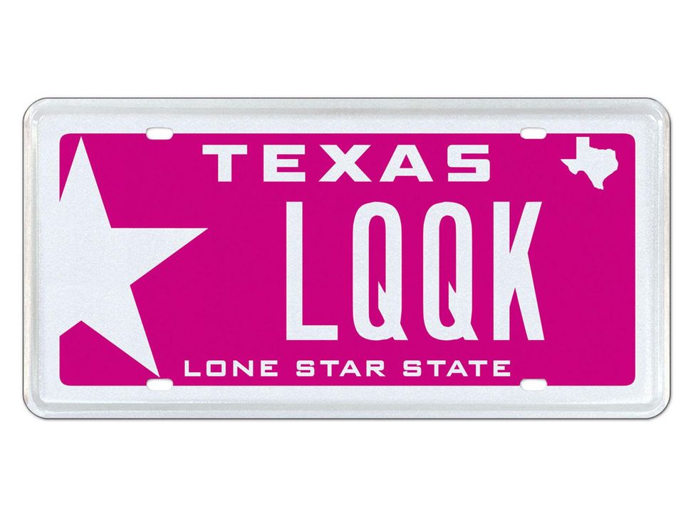No. 5 top 10 Texas license plates 2013 LSPink-LQQK