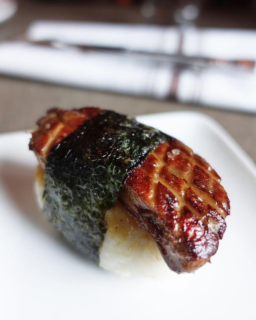 Nobie's Toasted coconut foie gras nigiri