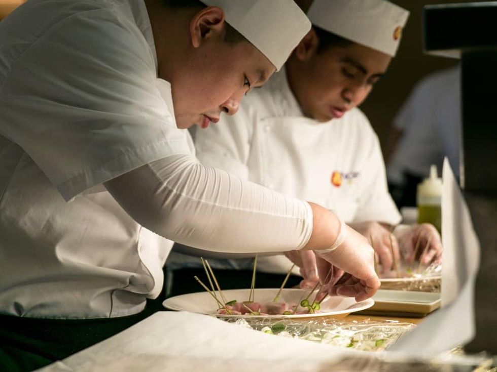 Nobu opening party chefs plating