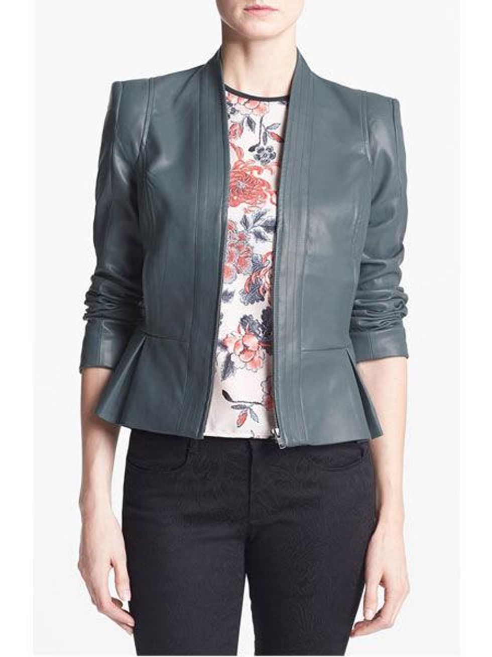nordstrom Mural Strong Shoulder Faux Leather Jacket