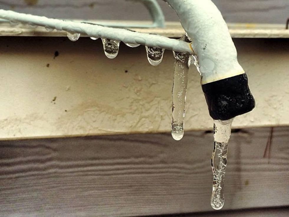 now in Houston January 2014 ice on pipe