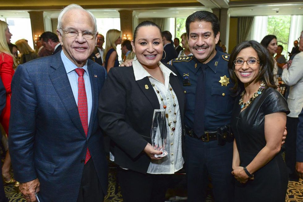 Oliver Pennington, from left, Ann Carrizales, Adrian Garcia and Rania Mankarious at the Crime Stoppers luncheon May 2014