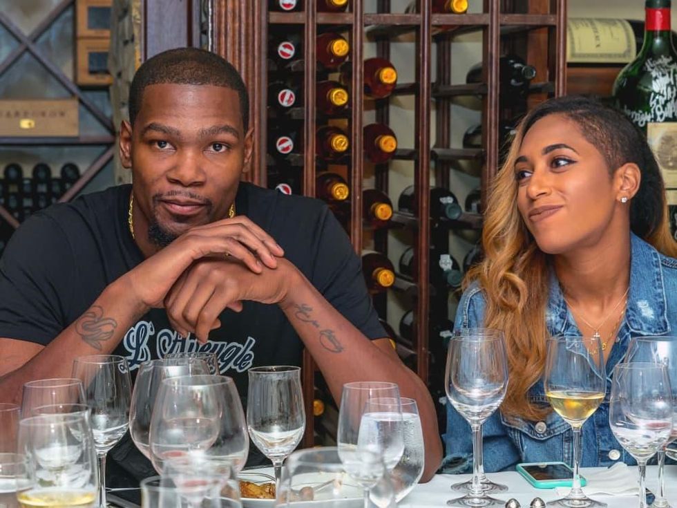 Olympic Basketball party 7/16, Kevin Durant and girlfriend