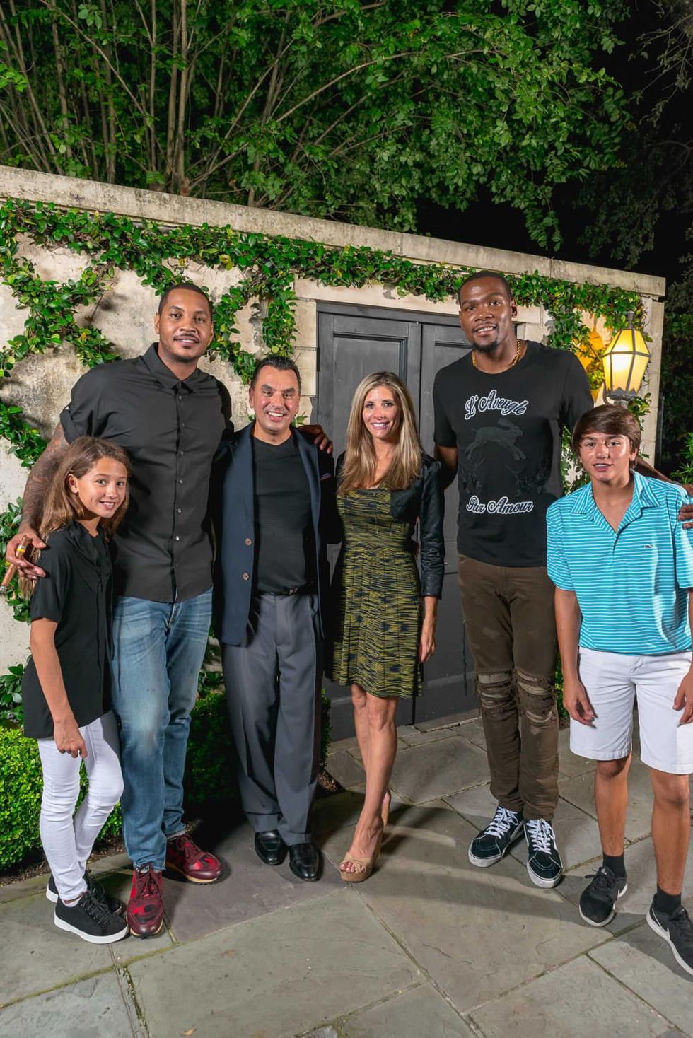 Olympic Basketball party 7/16, Mia Devinder, Carmelo Anthony, Devinder Bhatia, Gina Bhatia, Kevin Durant, Drake Bhatia,