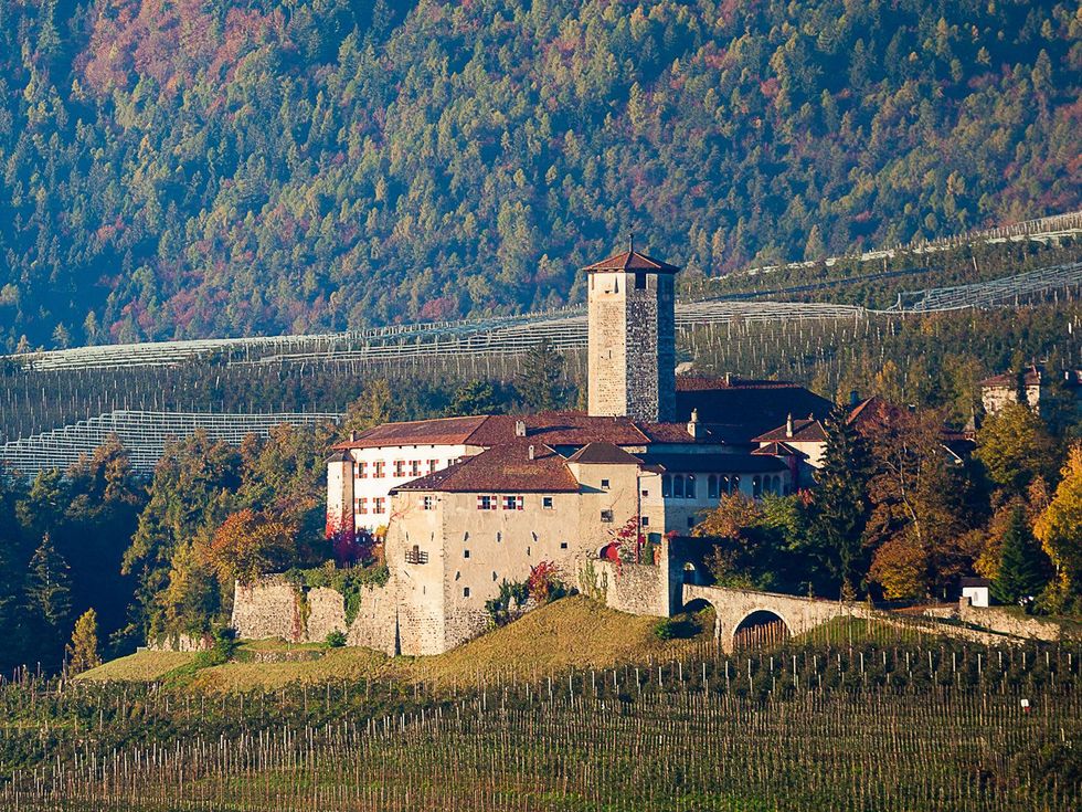 On the Market Castel Valer in northern Italy near Milan May 2014 day view